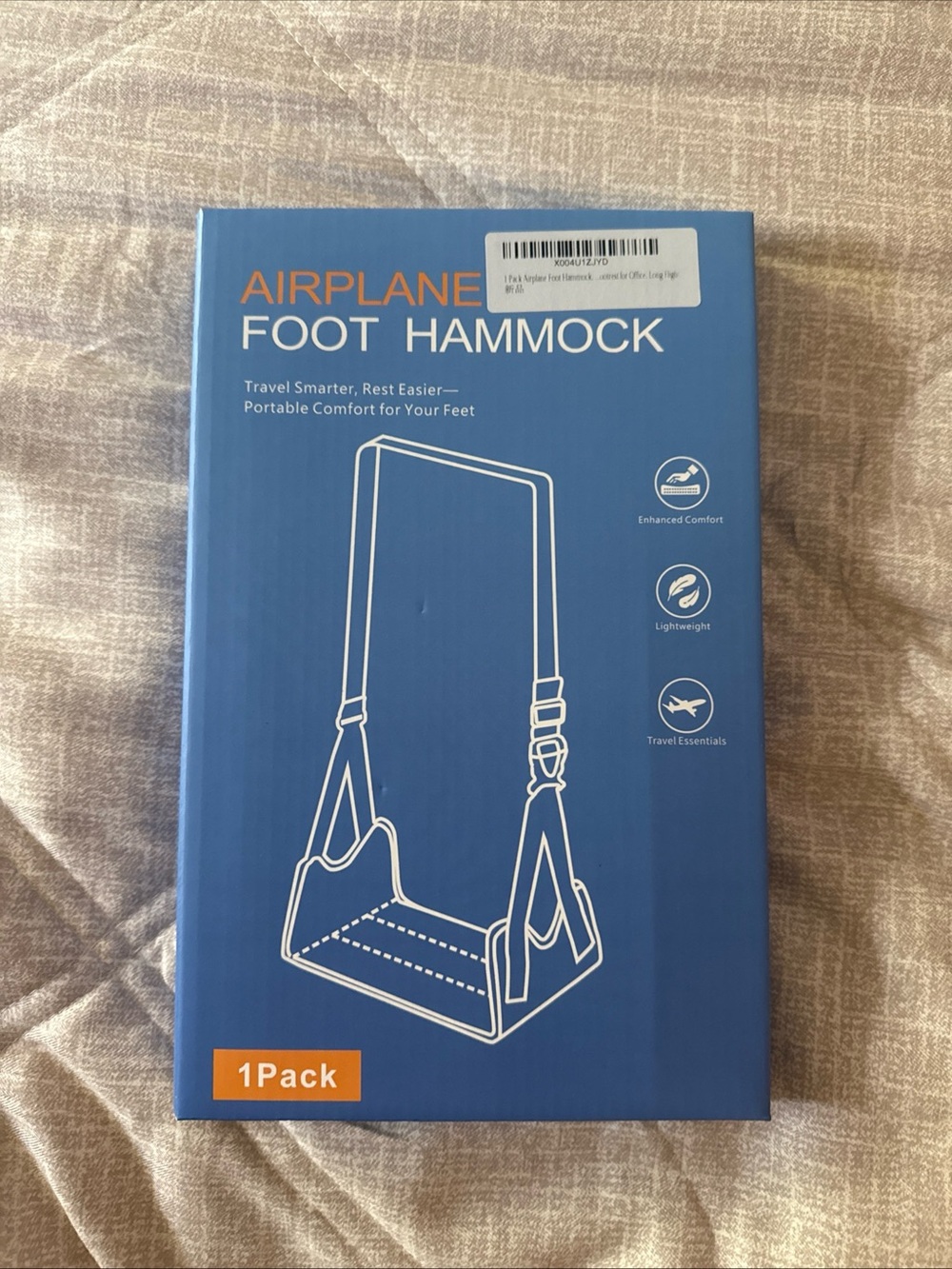 Airplane Foot Hammock New in Box Enhanced Comfort for your feet Travel Essential